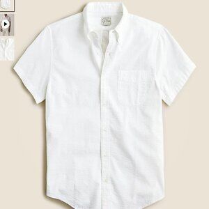 J. Crew Short-sleeve yarn-dyed seersucker shirt Size S